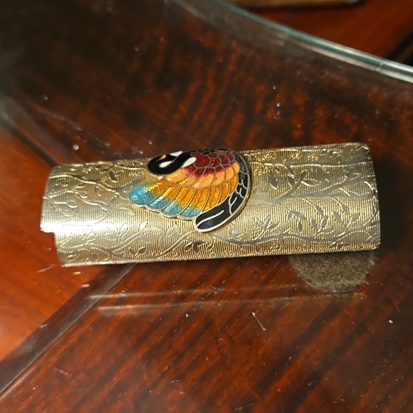 Set of 3 VINTAGE LIGHTER COVERS SILVER TONE & ENAMELED FITS REGULAR BIC LIGHTERS - Picture 8 of 9